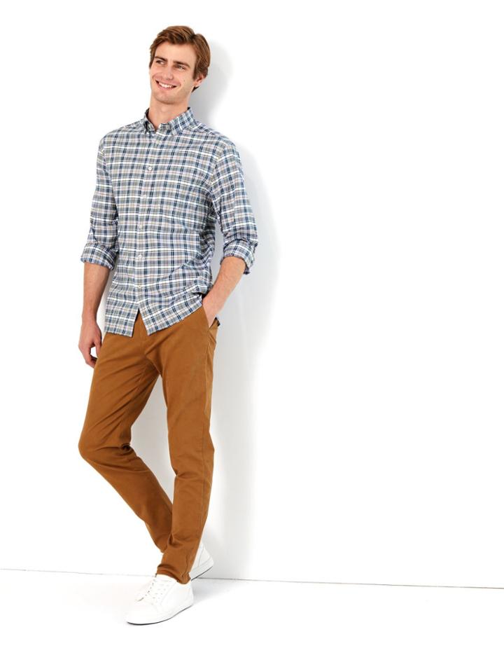 Marks & Spencer Pure Cotton Checked Relaxed Oxford Shirt