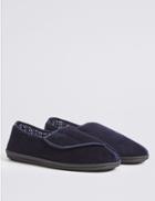 Marks & Spencer Riptape Corduroy Slippers With Thinsulate&trade; Navy