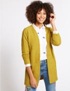 Marks & Spencer Textured Open Front Cardigan Winter Lime
