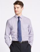 Marks & Spencer 2 Pack Cotton Blend Shirts With Tie Blue Mix
