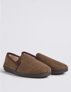 Marks & Spencer Checked Slippers Brown
