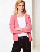 Marks & Spencer Textured Button Detailed Cardigan Pink