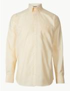 Marks & Spencer Pure Cotton Tailored Fit Oxford Shirt Soft Yellow