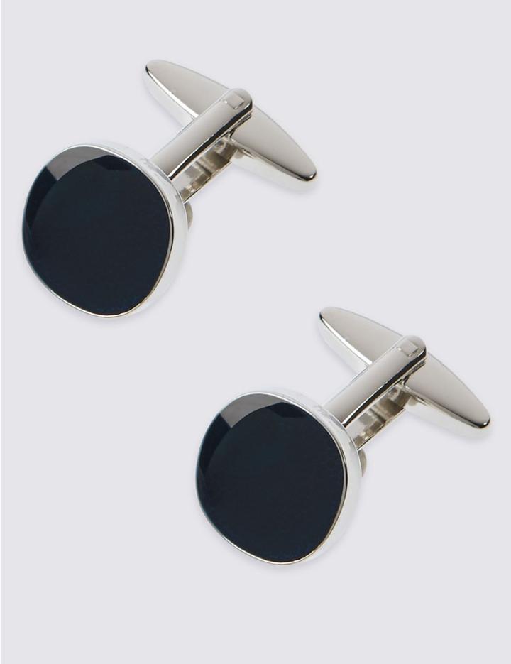 Marks & Spencer Square Navy Centre Cufflinks Navy