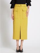 Marks & Spencer Belted Utility Straight Skirt Ochre