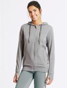 Marks & Spencer Quick Dry Long Line Hooded Top Grey
