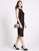 Marks & Spencer Faux Leather Twist Lock Bag Metallic