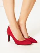 Marks & Spencer Wide Fit Stiletto Heel Pointed Court Shoes Dark Red