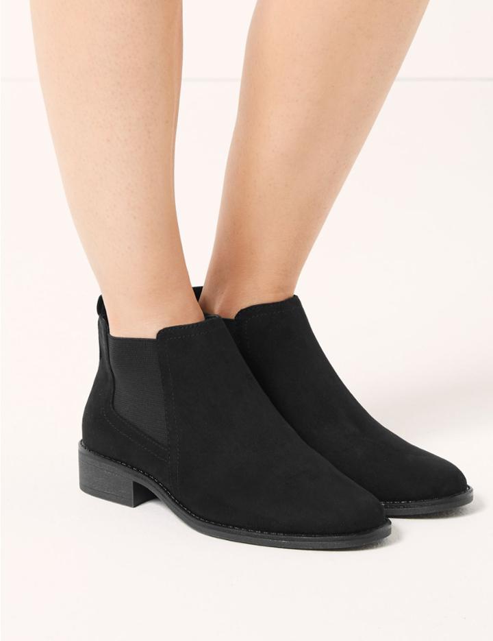 Marks & Spencer Wide Fit Chelsea Ankle Boots Black