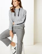 Marks & Spencer Textured Hooded Neck Sweatshirt Grey Marl