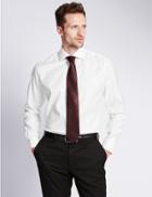 Marks & Spencer Pure Cotton Non-iron Tailored Fit Shirt White