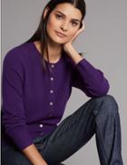Marks & Spencer Pure Cashmere Button Through Cardigan Purple