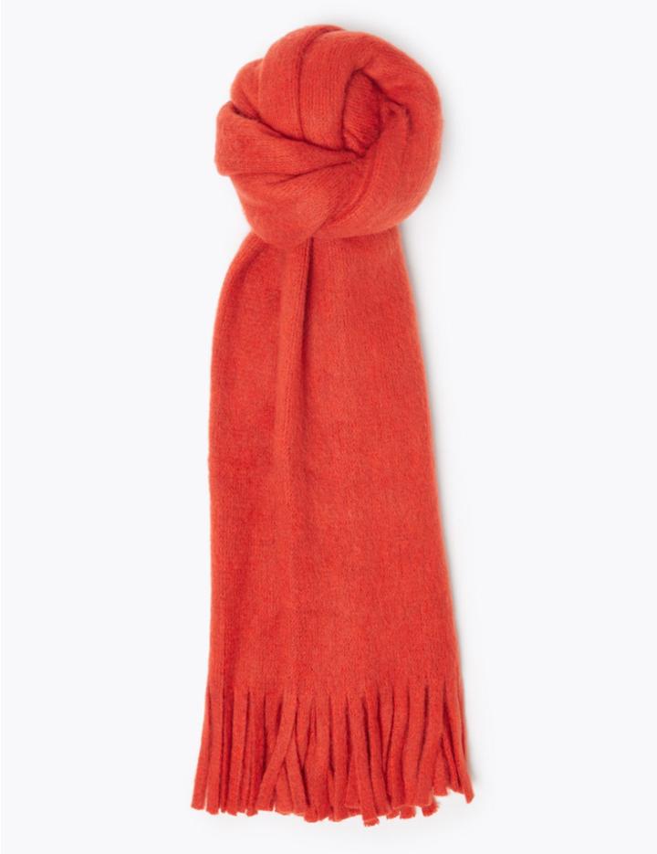 Marks & Spencer Brushed Knit Scarf Orange
