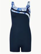 Marks & Spencer Tie Dye Mesh Shorty Swimsuit Navy Mix