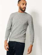 Marks & Spencer Sporty Pure Cotton Textured Jumper Grey Mix