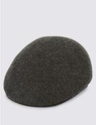 Marks & Spencer Pure Wool Flat Cap With Stormwear&trade; Charcoal
