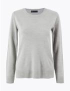 Marks & Spencer Cashmilon&trade; Round Neck Jumper Grey