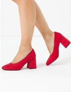 Marks & Spencer Statement Heel Court Shoes Red