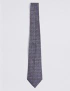 Marks & Spencer Pure Silk Geometric Tie Gold Mix