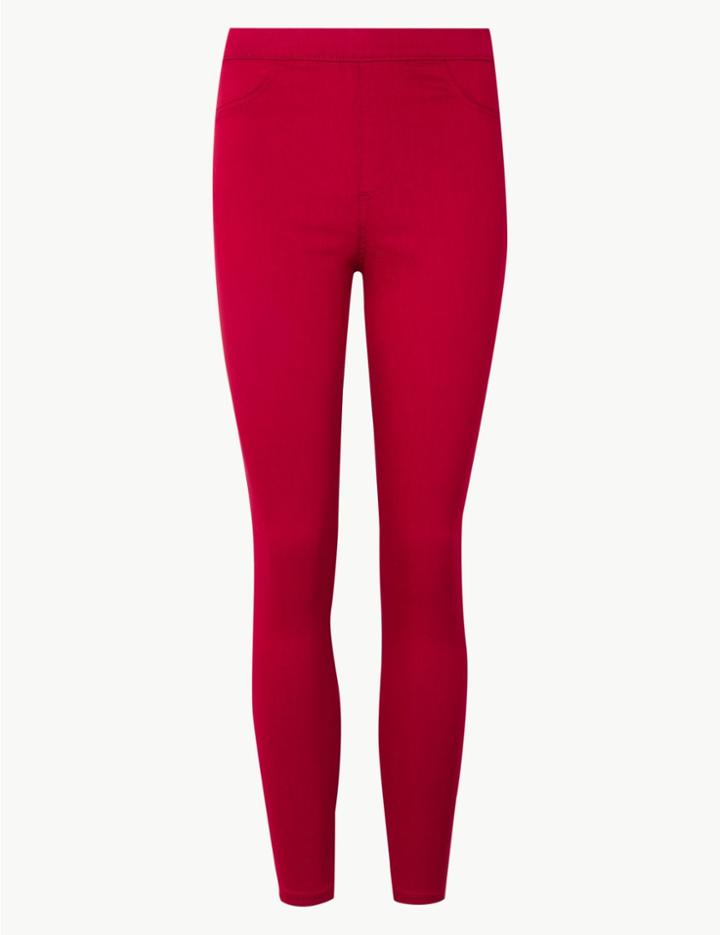Marks & Spencer Petite High Waist Super Skinny Jeggings Red