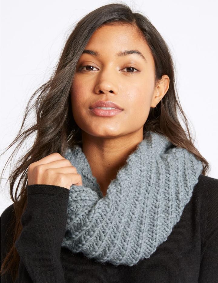 Marks & Spencer Textured Snood Scarf Grey Mix