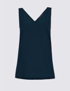 Marks & Spencer Wide Strap V-neck Vest Top Navy