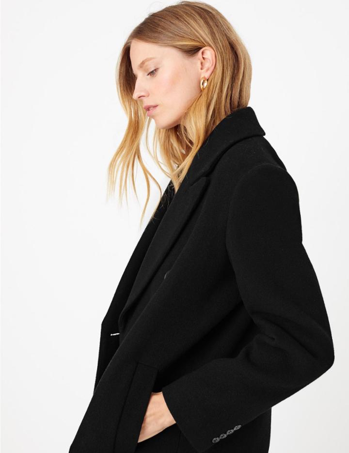 Marks & Spencer Wool Blend Double Breasted Overcoat