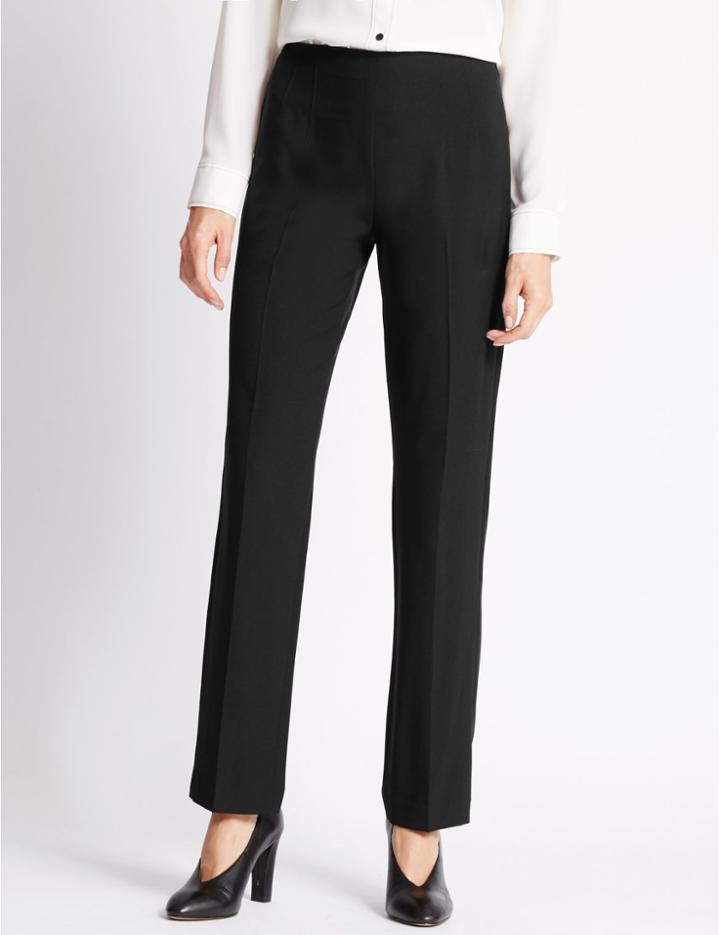 Marks & Spencer Standard Straight Leg Trousers Black