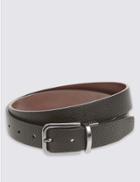 Marks & Spencer Faux Leather Pebble Grain Reversible Belt Black/brown
