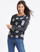 Marks & Spencer Floral Print Long Sleeve Sweatshirt Navy Mix