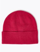 Marks & Spencer Pure Cashmere Turned Up Beanie Cerise