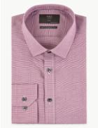 Marks & Spencer Pure Cotton Non-iron Slim Fit Shirt Burgundy Mix