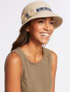 Marks & Spencer Stripe & Trim Sun Hat Natural
