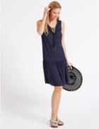 Marks & Spencer Crinkle Woven Vest Dress Navy