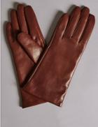 Marks & Spencer Cashmere Lined Leather Gloves Tan