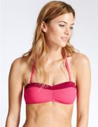 Marks & Spencer Colour Block Bandeau Bikini Top Pink Mix