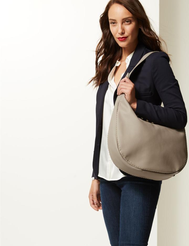 Marks & Spencer Studded Hobo Bag Mink