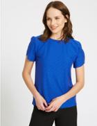 Marks & Spencer Spotted Round Neck Short Sleeve T-shirt Blue