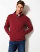 Marks & Spencer Pure Cotton Funnel Neck Top Red