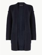 Marks & Spencer Ribbed Relaxed Fit Cardigan Navy