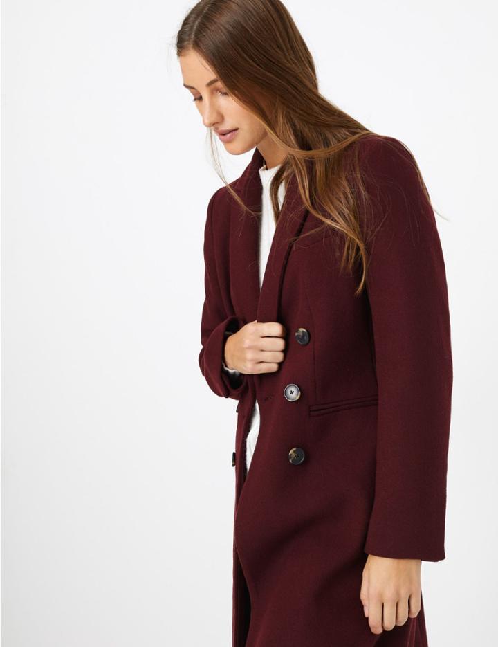 Marks & Spencer Waisted Overcoat Berry