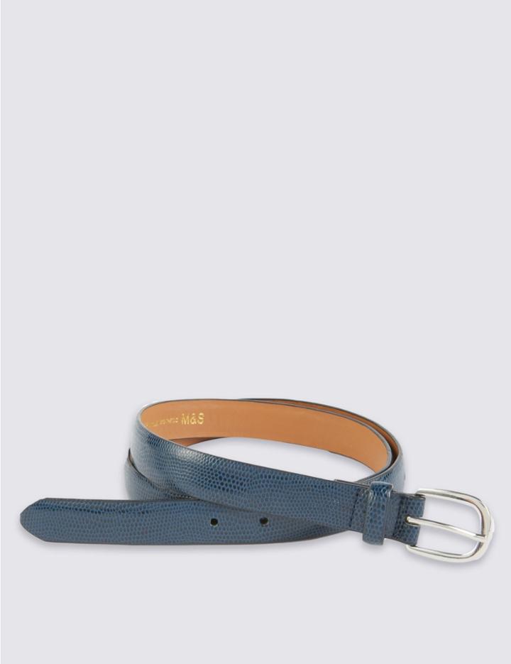 Marks & Spencer Faux Snakeskin Design Belt Navy