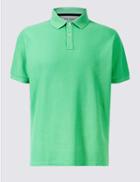 Marks & Spencer Pure Cotton Pique Polo Shirt Bright Green