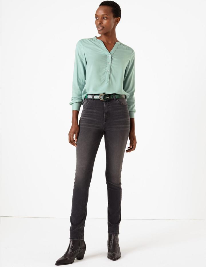 Marks & Spencer V-neck Popover Blouse Mint