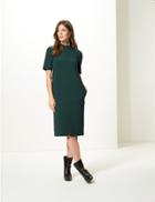 Marks & Spencer Heavy Crepe Half Sleeve Shift Dress Pine Green