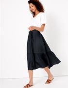 Marks & Spencer Satin Jacquard A Line Midi Skirt