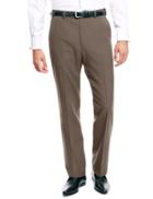 Marks & Spencer Soft Touch Active Waistband Crease Resistant Flat Front Trousers Light Brown