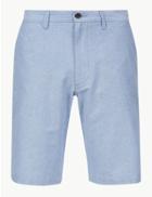 Marks & Spencer Pure Cotton Chambray Shorts Blue Mix
