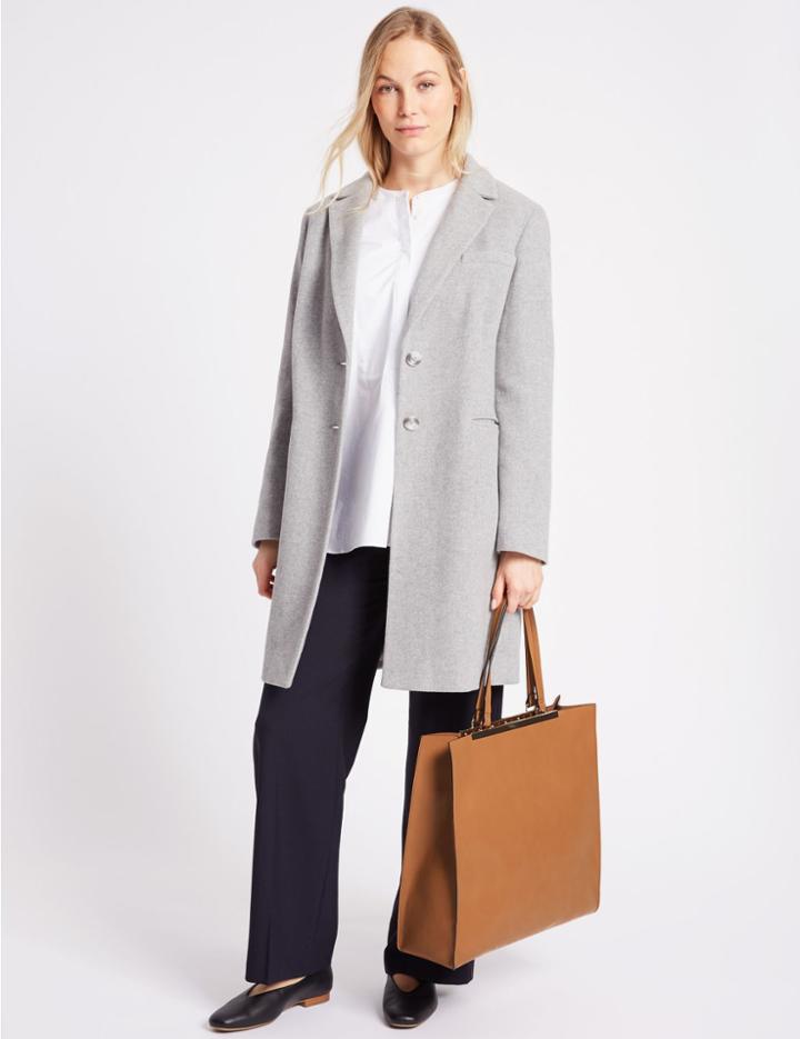 Marks & Spencer Faux Leather Metal Bar Oversize Shopper Bag Camel