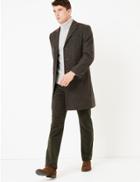 Marks & Spencer Pure Wool Overcoat Brown Mix